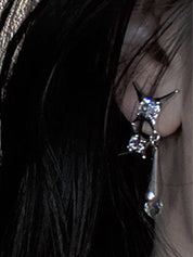 Rhinestone Decor Astral Drop Earring