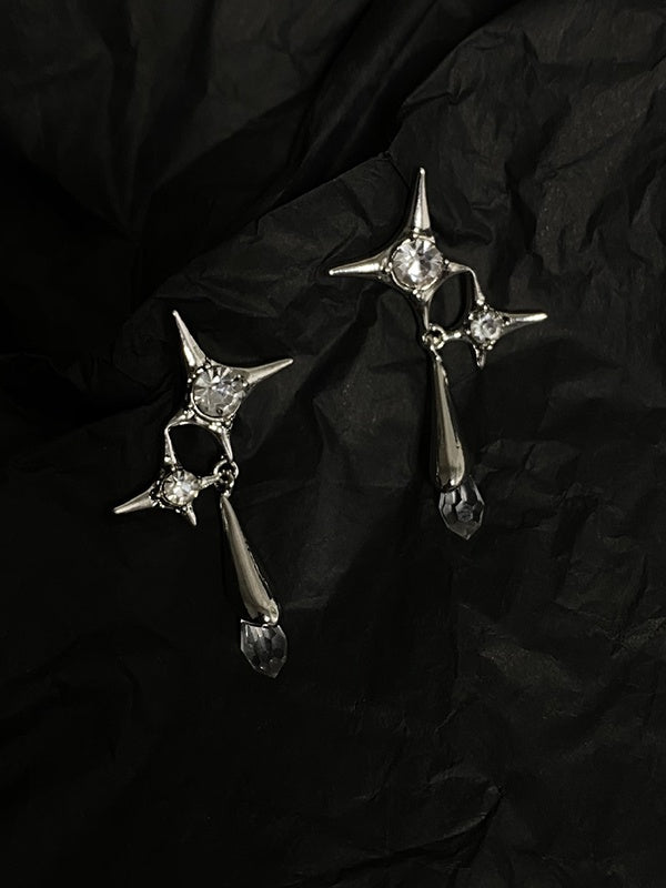 Rhinestone Decor Astral Drop Earring