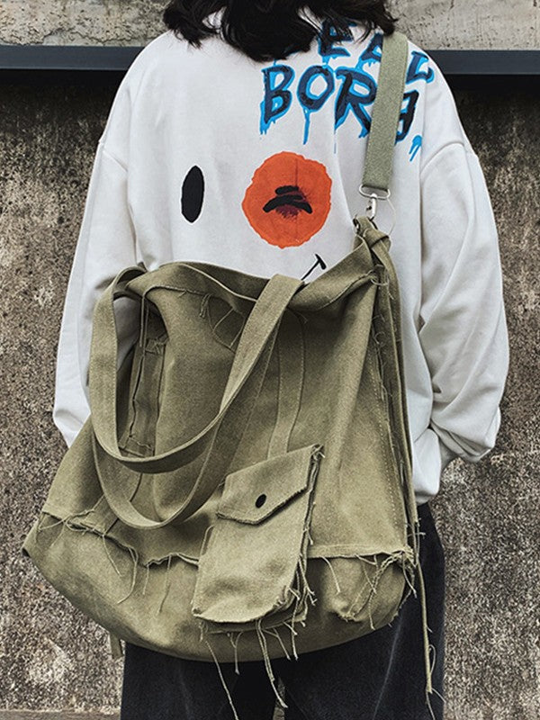 Raw Edge Large Crossbody Bag
