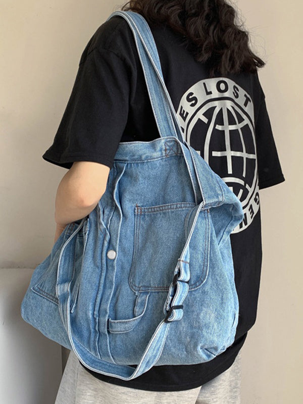 Vintage Denim Large Shopper Bag