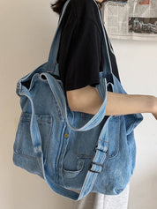 Vintage Denim Large Shopper Bag