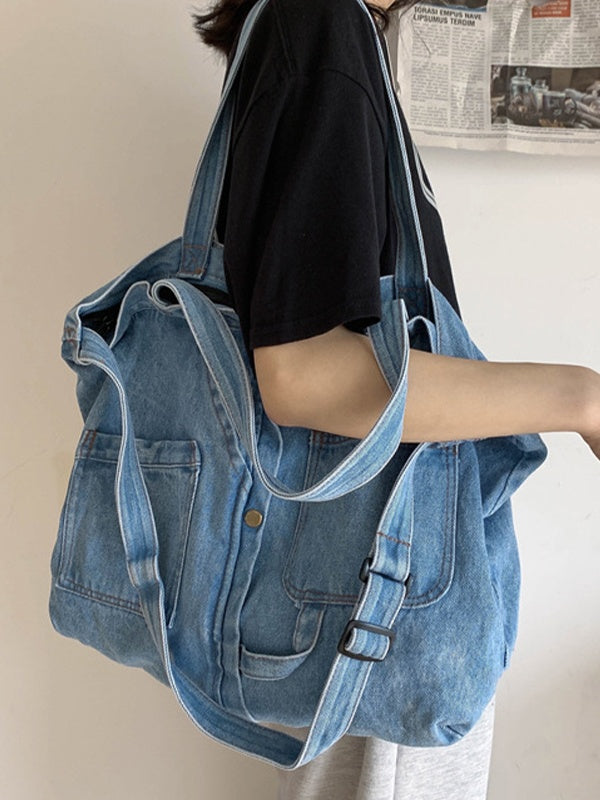 Vintage Denim Large Shopper Bag