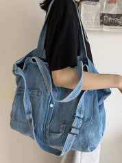 Vintage Denim Large Shopper Bag