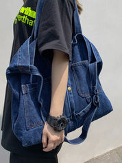 Vintage Denim Large Shopper Bag