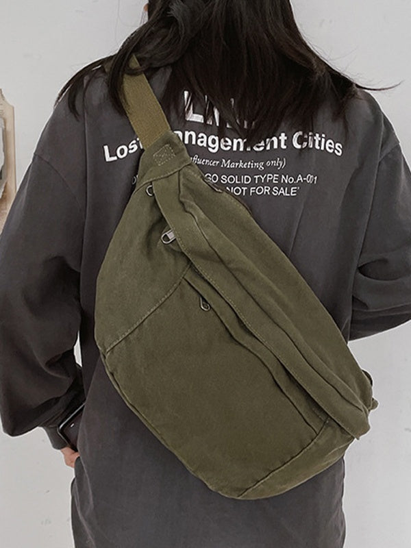Vintage Wash Capacity Crossbody Bag