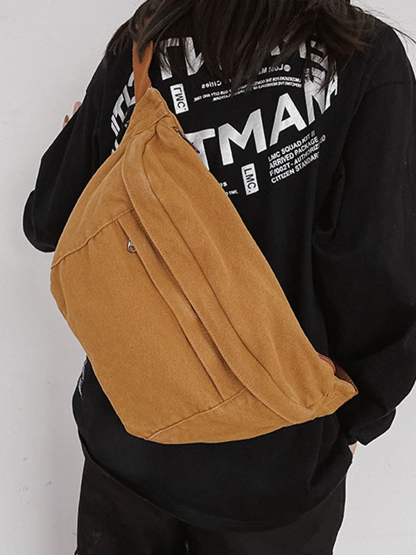Vintage Wash Capacity Crossbody Bag