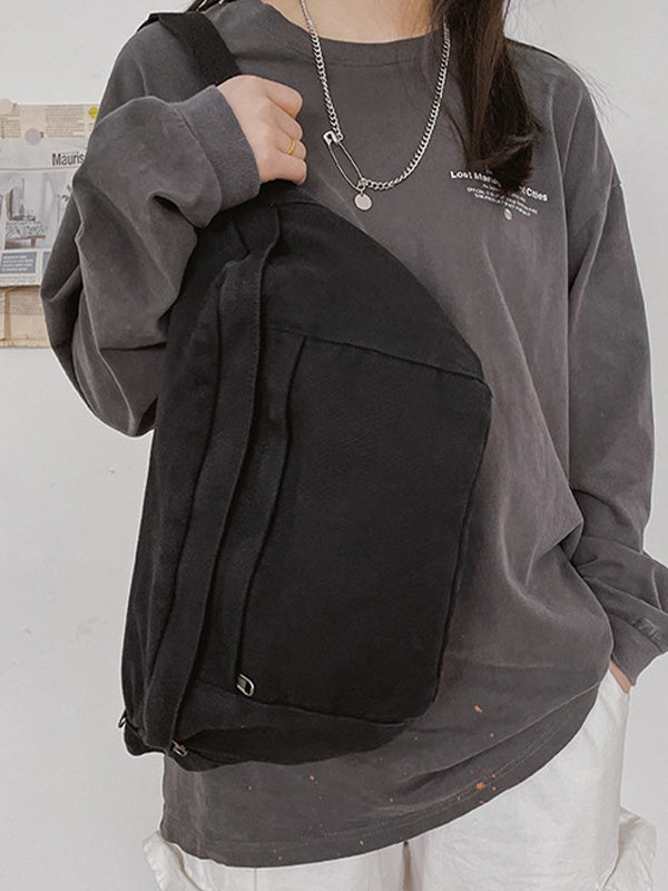 Vintage Wash Capacity Crossbody Bag