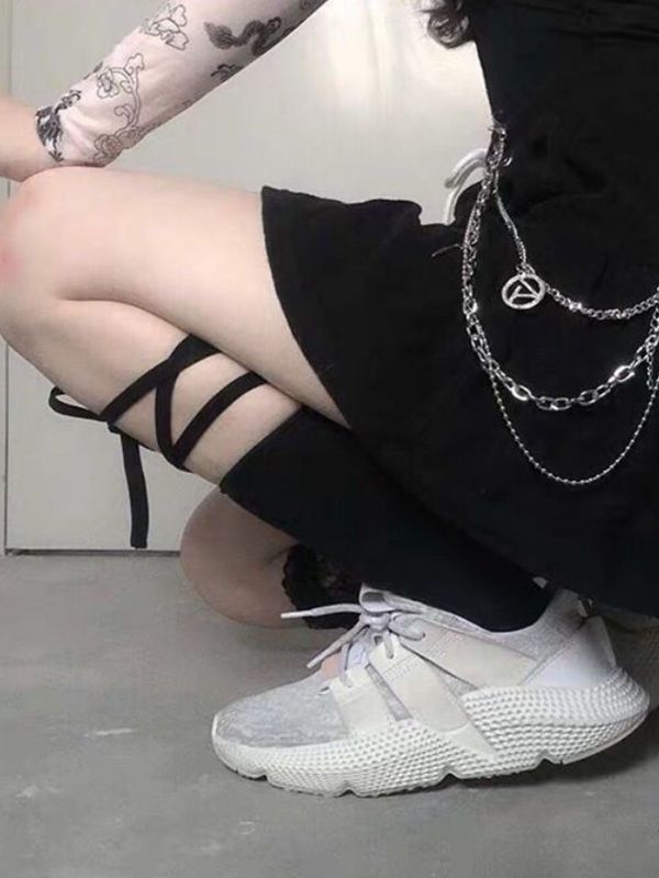 Criss Cross Bandage Crew Socks