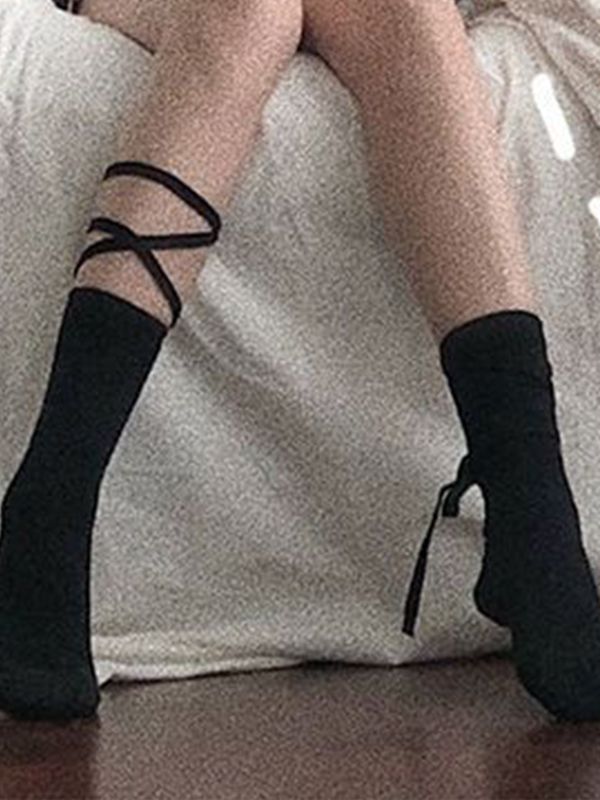Criss Cross Bandage Crew Socks