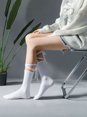 Criss Cross Bandage Crew Socks