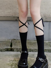 Criss Cross Bandage Crew Socks