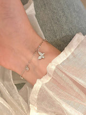 Rhinestone Butterfly Charm Bracelet