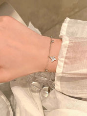Rhinestone Butterfly Charm Bracelet