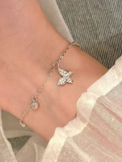 Rhinestone Butterfly Charm Bracelet