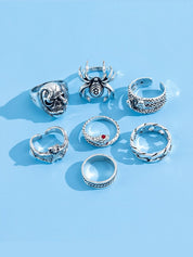 Men's 7pcs Vintage Punk Ring Set