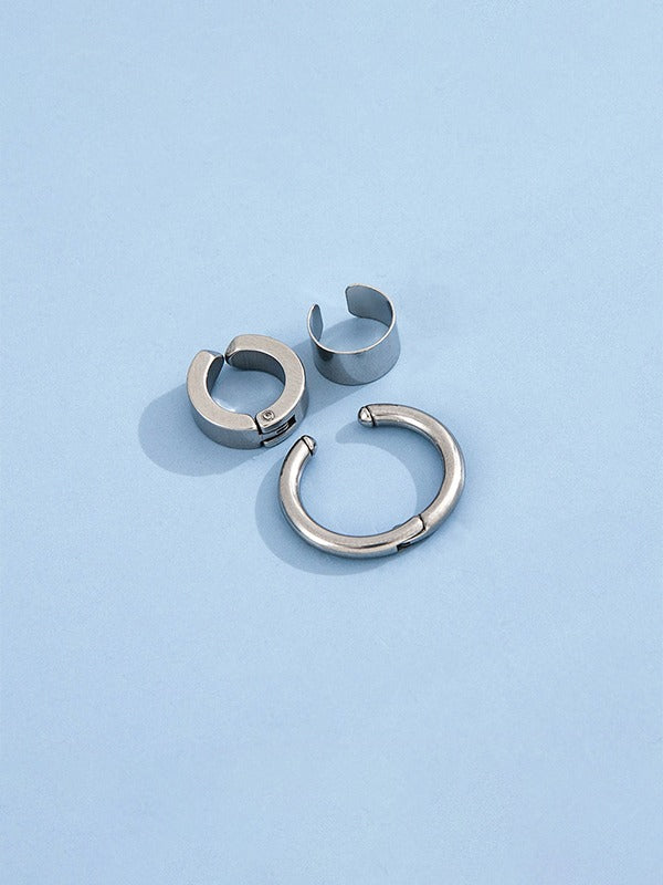 Men's 3pcs Simple Ear Cuff Set