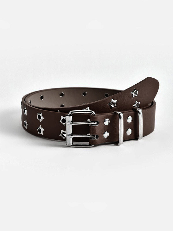Double Star Eyelet Buckle Belt
