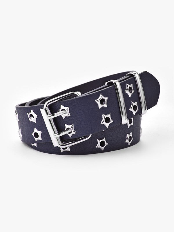 Double Star Eyelet Buckle Belt
