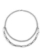 Men's Double Layered Link Chain Necklace