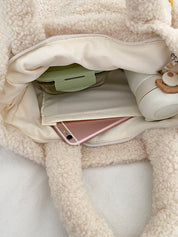 Goose Pattern Fleece Crossbody HandBag