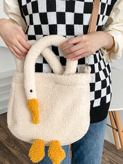 Goose Pattern Fleece Crossbody HandBag