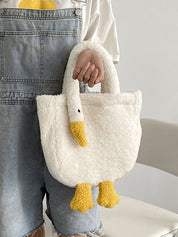 Goose Pattern Fleece Crossbody HandBag
