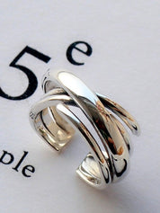 Irregular Criss Cross Cuff Ring