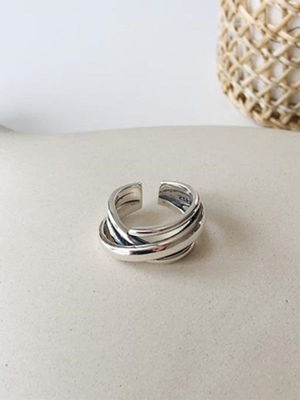 Irregular Criss Cross Cuff Ring