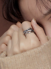 Irregular Criss Cross Cuff Ring