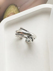 Irregular Criss Cross Cuff Ring