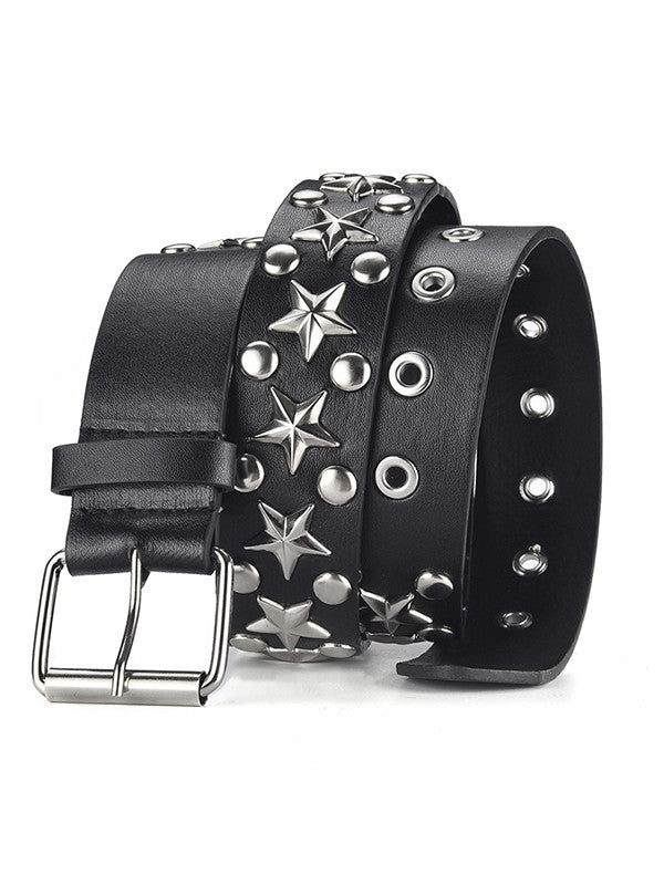 Punk Rivet Star Eyelet Buckle Belt