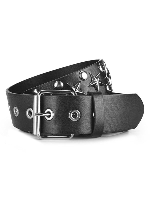 Punk Rivet Star Eyelet Buckle Belt