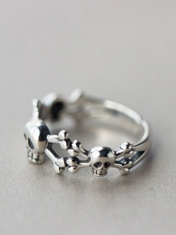 Punk Skull Cuff Ring