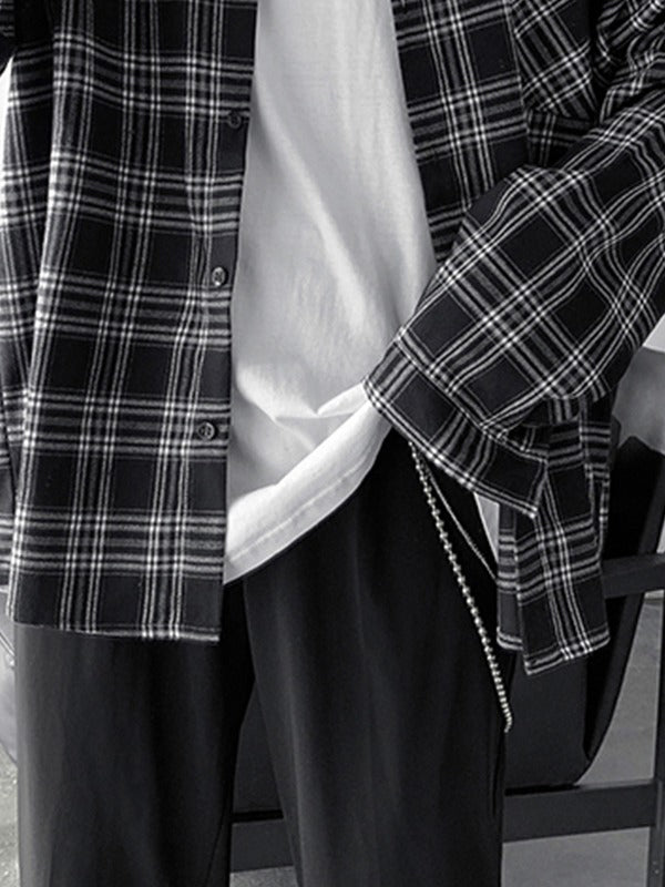Men's Long Sleeve Checkered Button Shirt