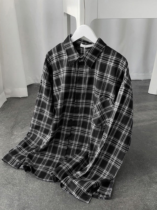 Men's Long Sleeve Checkered Button Shirt