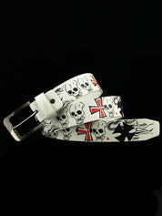 Burning Skull Pu Leather Belt