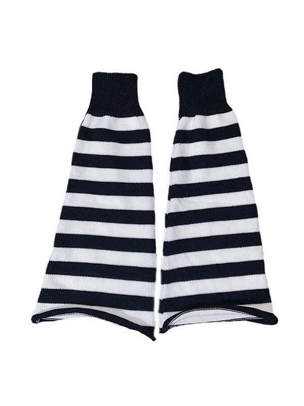 Contrast Striped Knit Leg Warmer