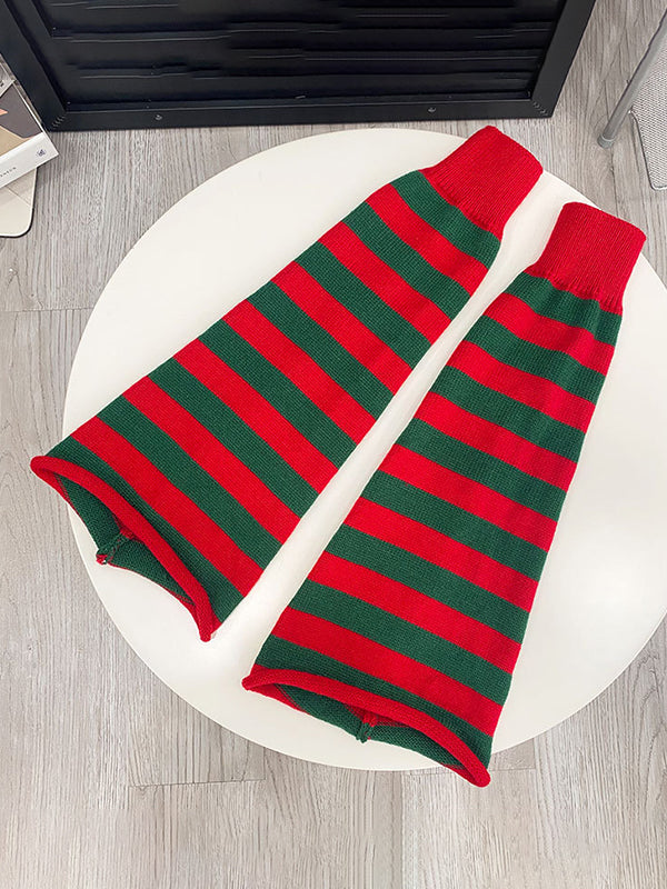 Contrast Striped Knit Leg Warmer