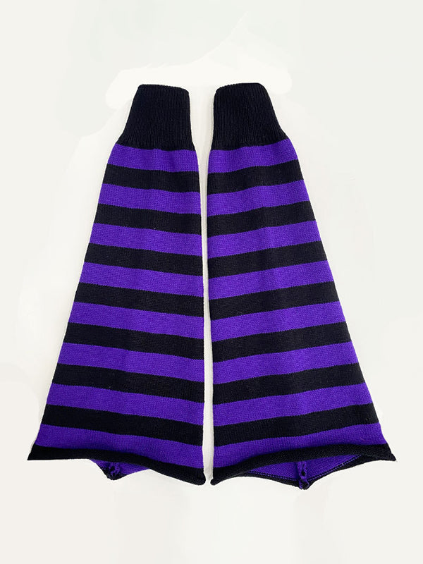 Contrast Striped Knit Leg Warmer