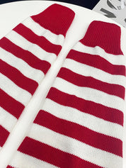 Contrast Striped Knit Leg Warmer