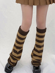 Contrast Striped Knit Leg Warmer