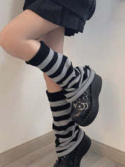 Contrast Striped Knit Leg Warmer