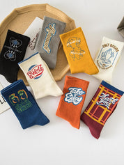 Vintage Jacquard Detail Crew Socks