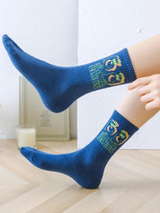 Vintage Jacquard Detail Crew Socks