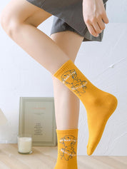 Vintage Jacquard Detail Crew Socks