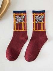 Vintage Jacquard Detail Crew Socks
