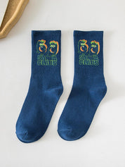 Vintage Jacquard Detail Crew Socks
