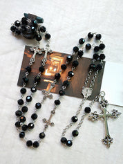 Gothic Cross Beads Long Necklace