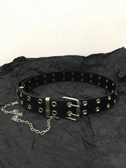Punk Double Eyelet Chain Buckle Belt