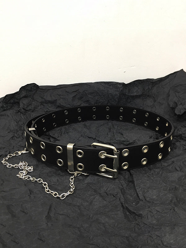 Punk Double Eyelet Chain Buckle Belt